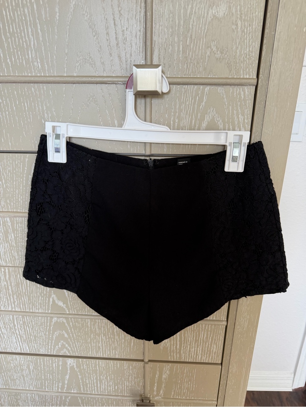 Forever 21 Black Lace-Panel High Waist Skort
